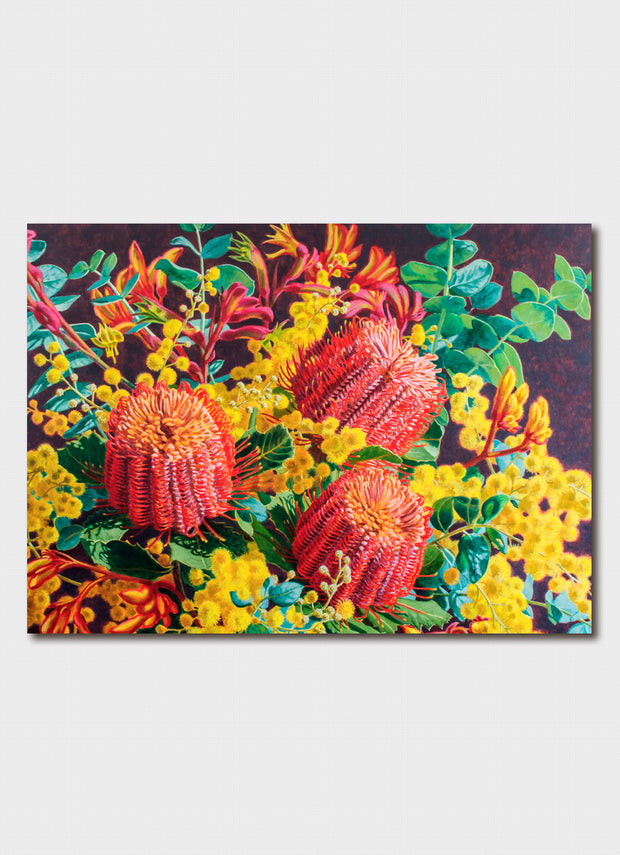 Fiona Craig Scarlet Banksia and Wattle Card