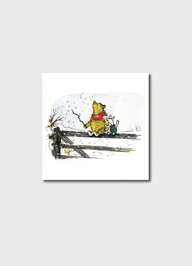 Small Winnie the Pooh - Pooh and Piglet on the Fence