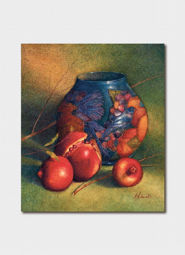 Margaret Voterakis Mooncroft Vase with Pomegranates Card
