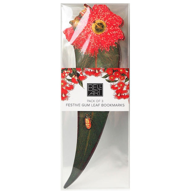 Gum Leaf Bookmarks - Red - Set of 3