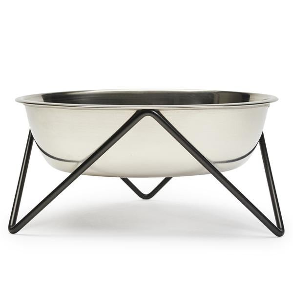 Woof Dog Bowl - Black with Stainless Steel Bowl by Bendo