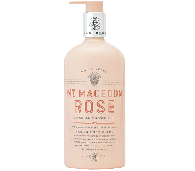 Mt Macedon Rose Hand & Body Creme 500ml by Maine Beach