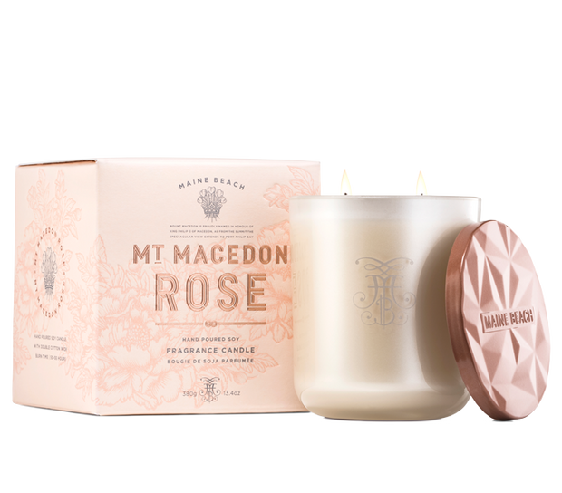 Mt Macedon Rose Soy Candle 380g by Maine Beach