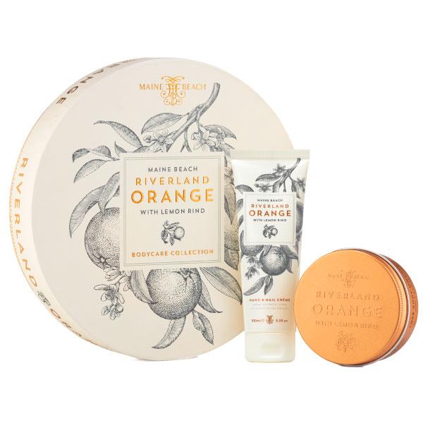 Maine Beach Riverland Orange (with Lemon Rind) Flat Pack Duo (Hand & Nail Crème/Body Mousse)