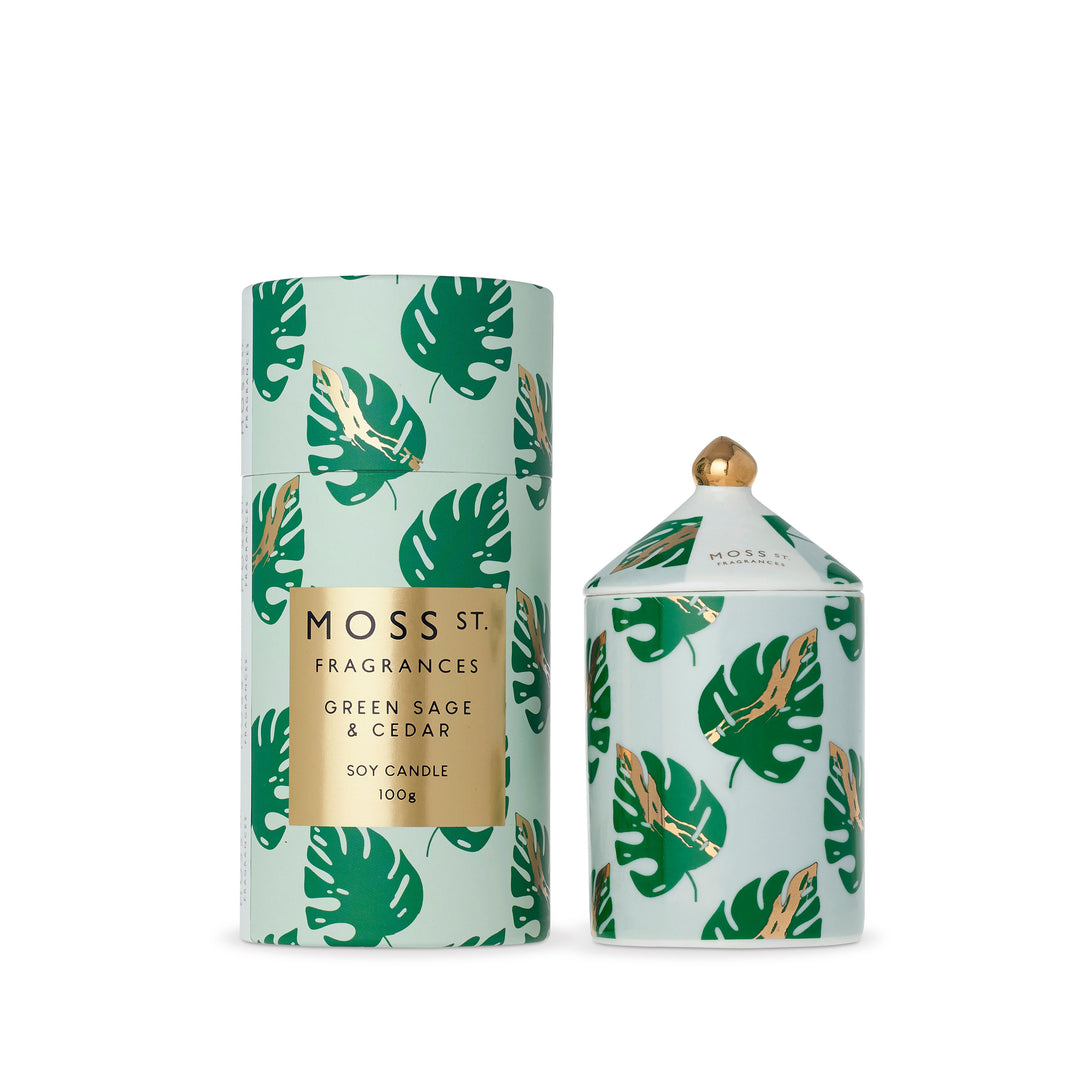 Moss St Green Sage & Cedar Soy Candle 100g