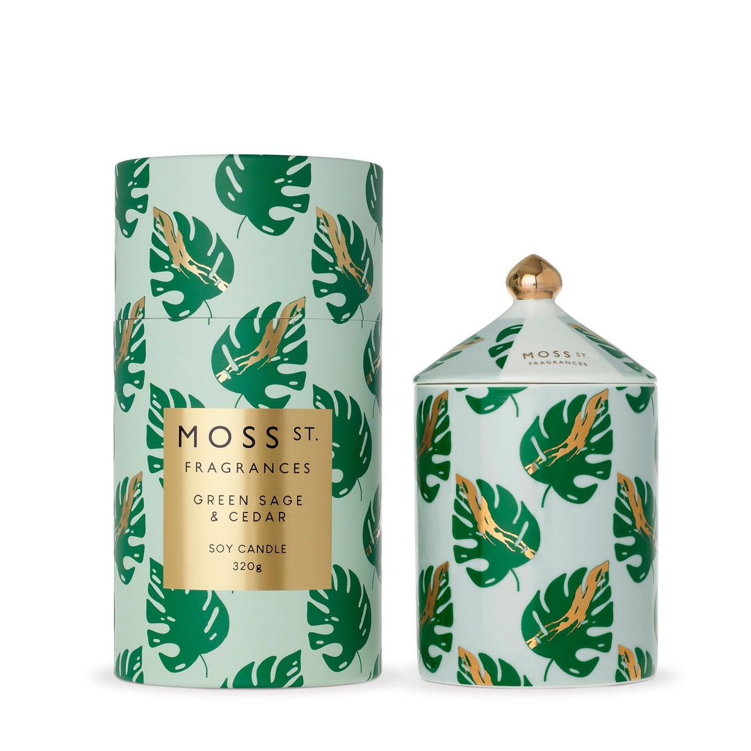Moss St Green Sage & Cedar Soy Candle 320g
