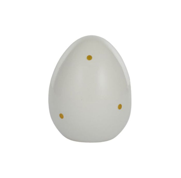 Spotted Egg Ceramic - White and Gold