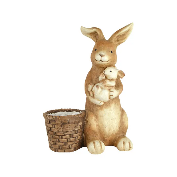 Mama & Baby Bunny with Basket