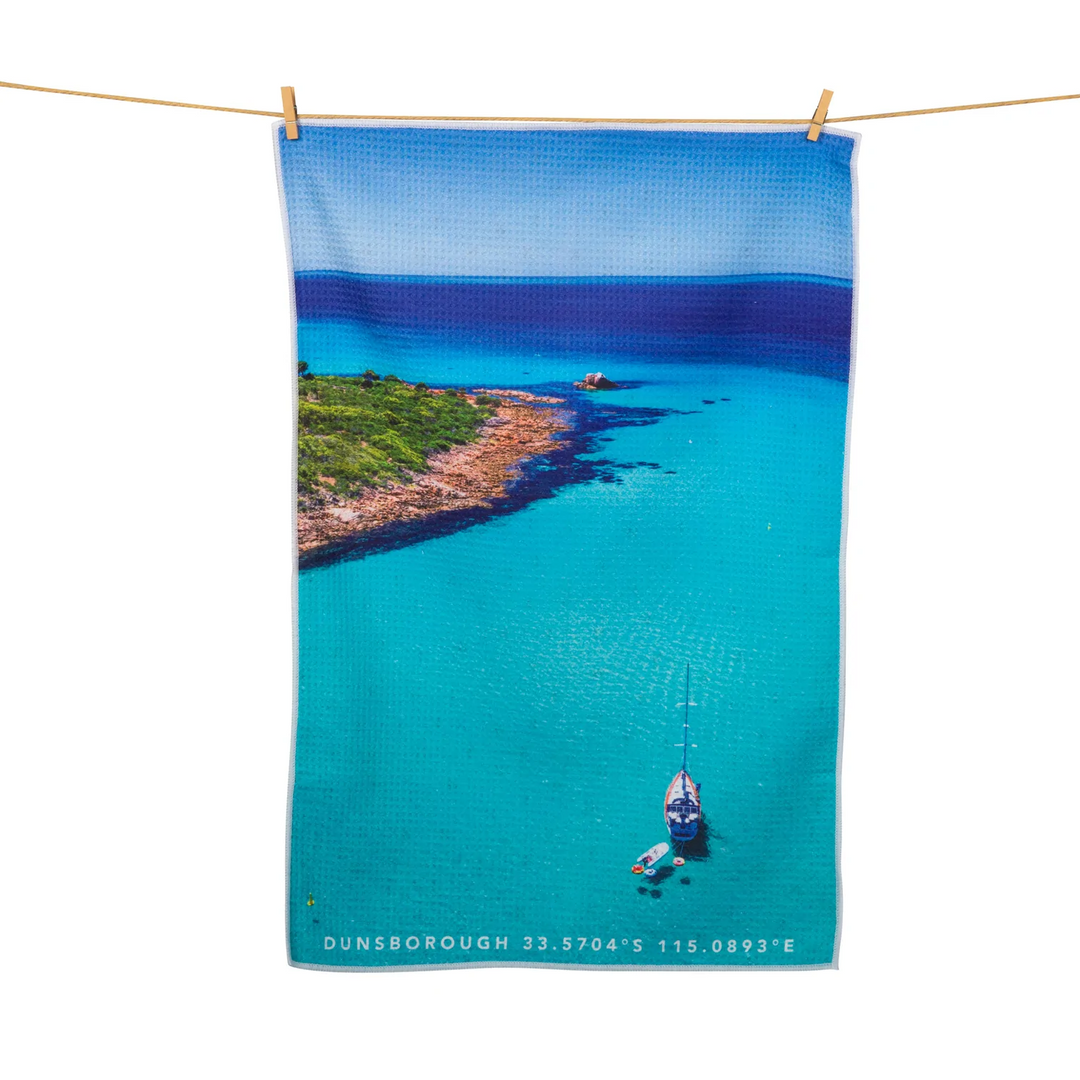 Destination Label Pristine Dunsborough Tea Towel