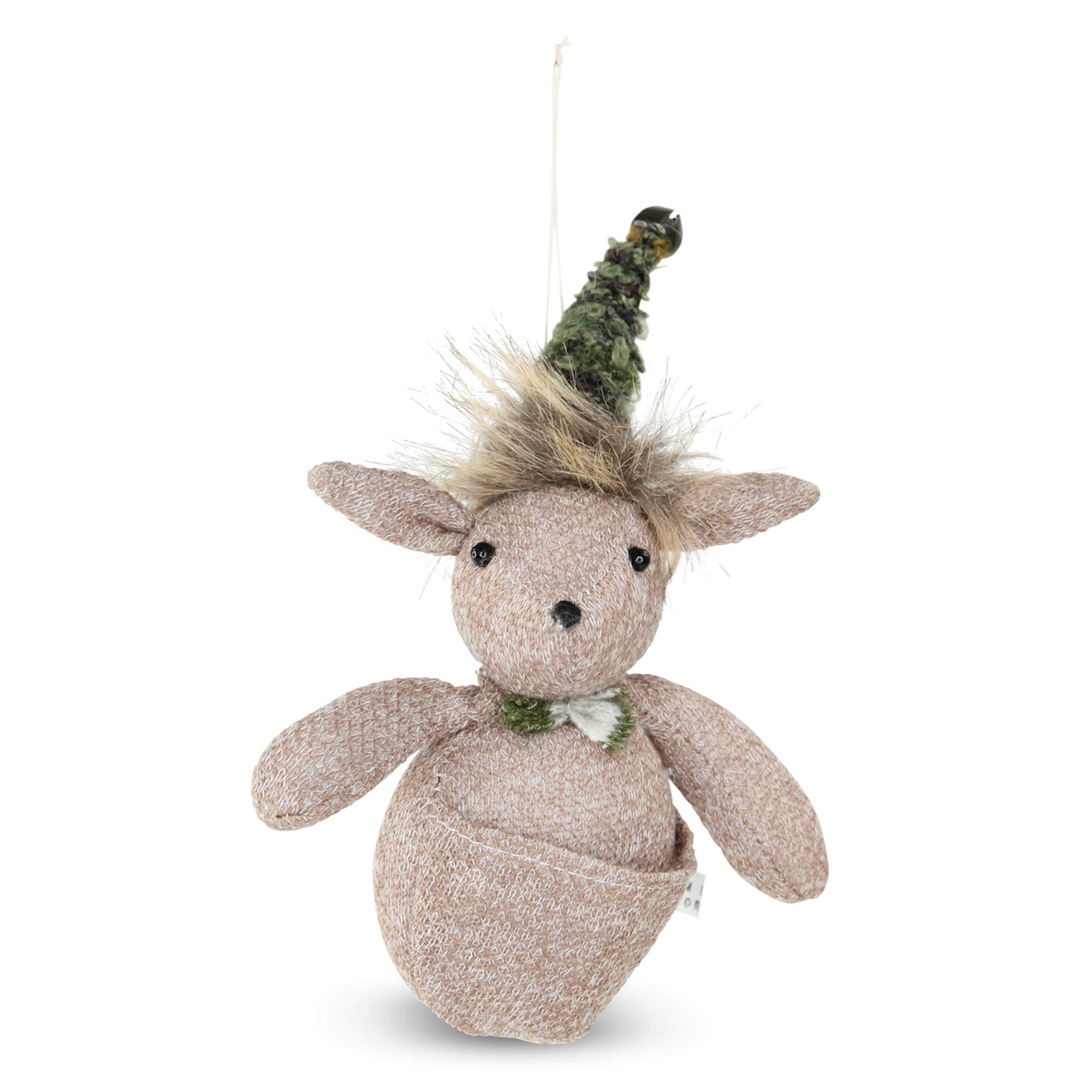 Fabric Boy Hanging Kangaroo - Moss