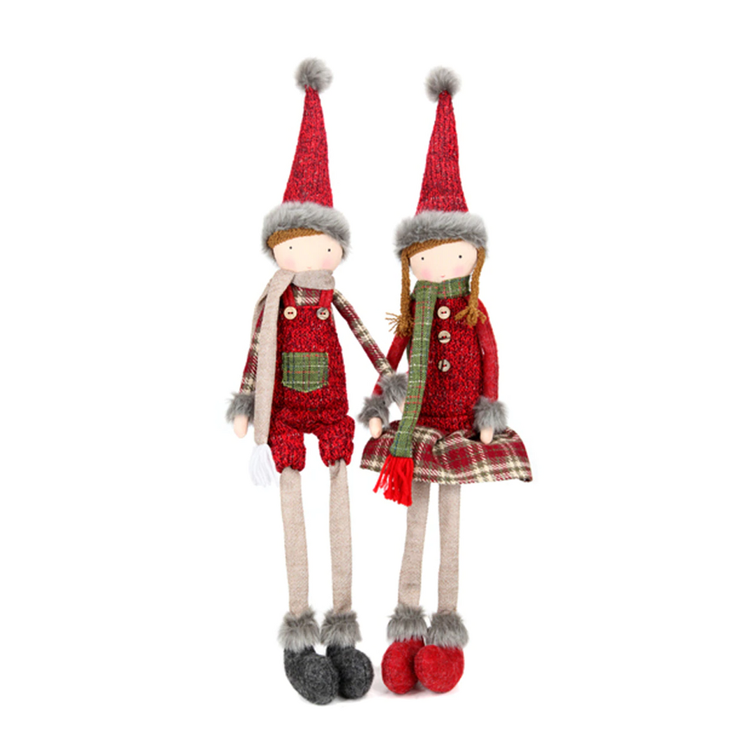 Fabric Fauna Sitting Girl - Tartan Skirt
