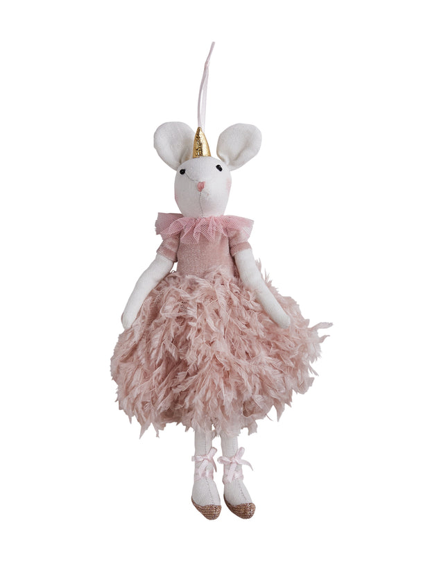 Hanging Fabric Mouse Macey - Soft Pink