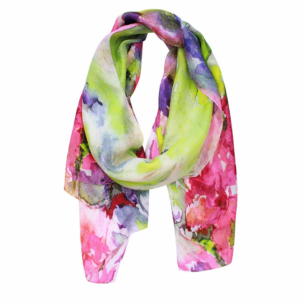 D-Lux Sweetpea Digital Print Silk Scarf