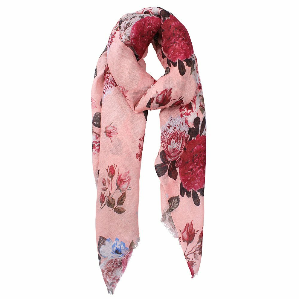 Rosie Roses Print Linen Scarf