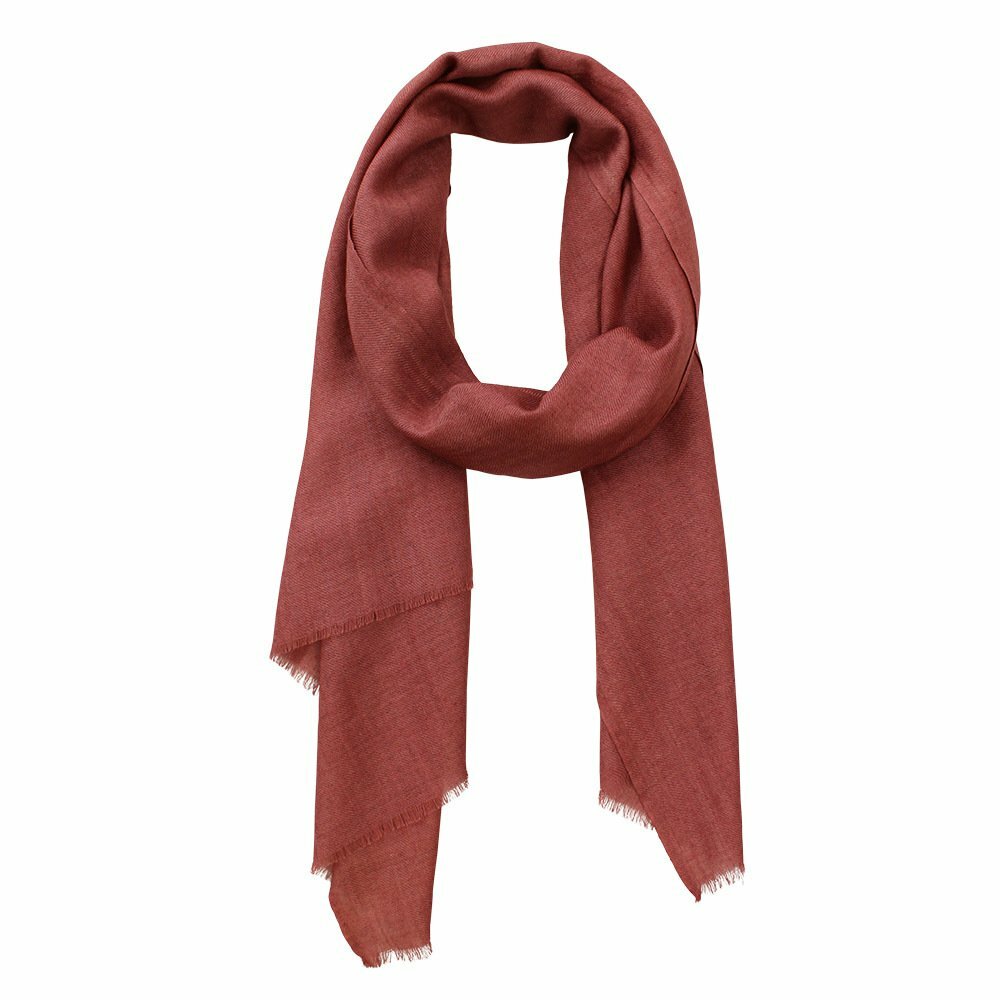 Simone Wool Silk Twill Weave Scarf - Marsala