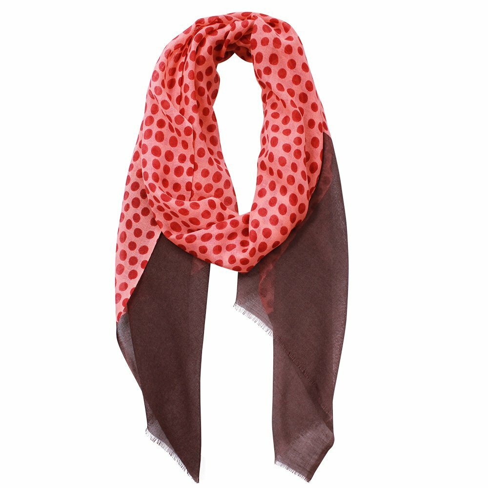 Dlux Nuovo Spot Print Wool Silk Scarf - Rosewood