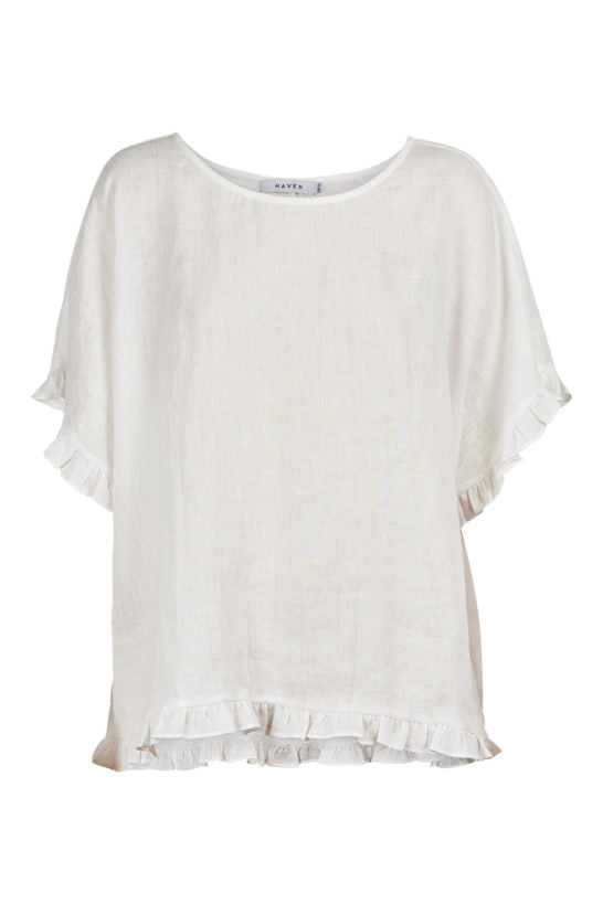 Eb & Ive Martinique Frill Top - Salt - One Size