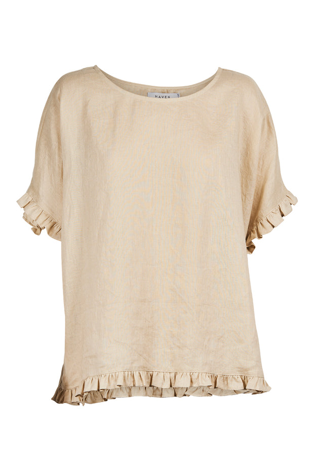 Eb & Ive Martinique Frill Top - Sand - One Size