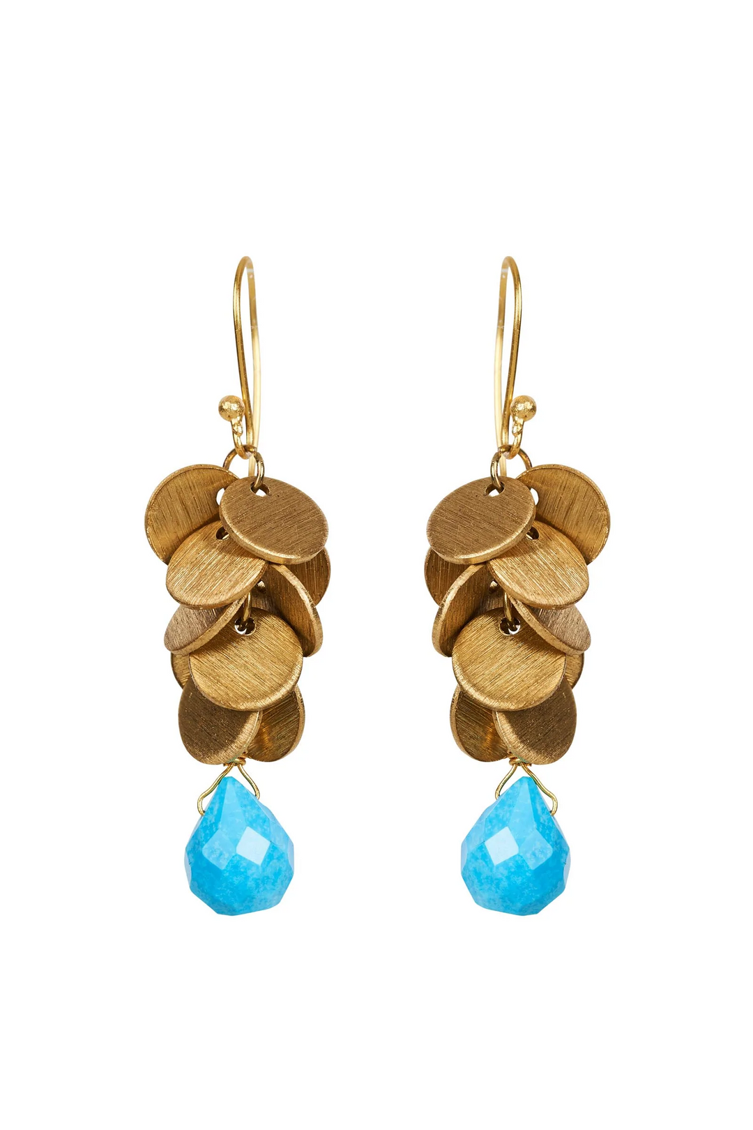 Eb & Ive Lotus Petal Earring - Turquoise