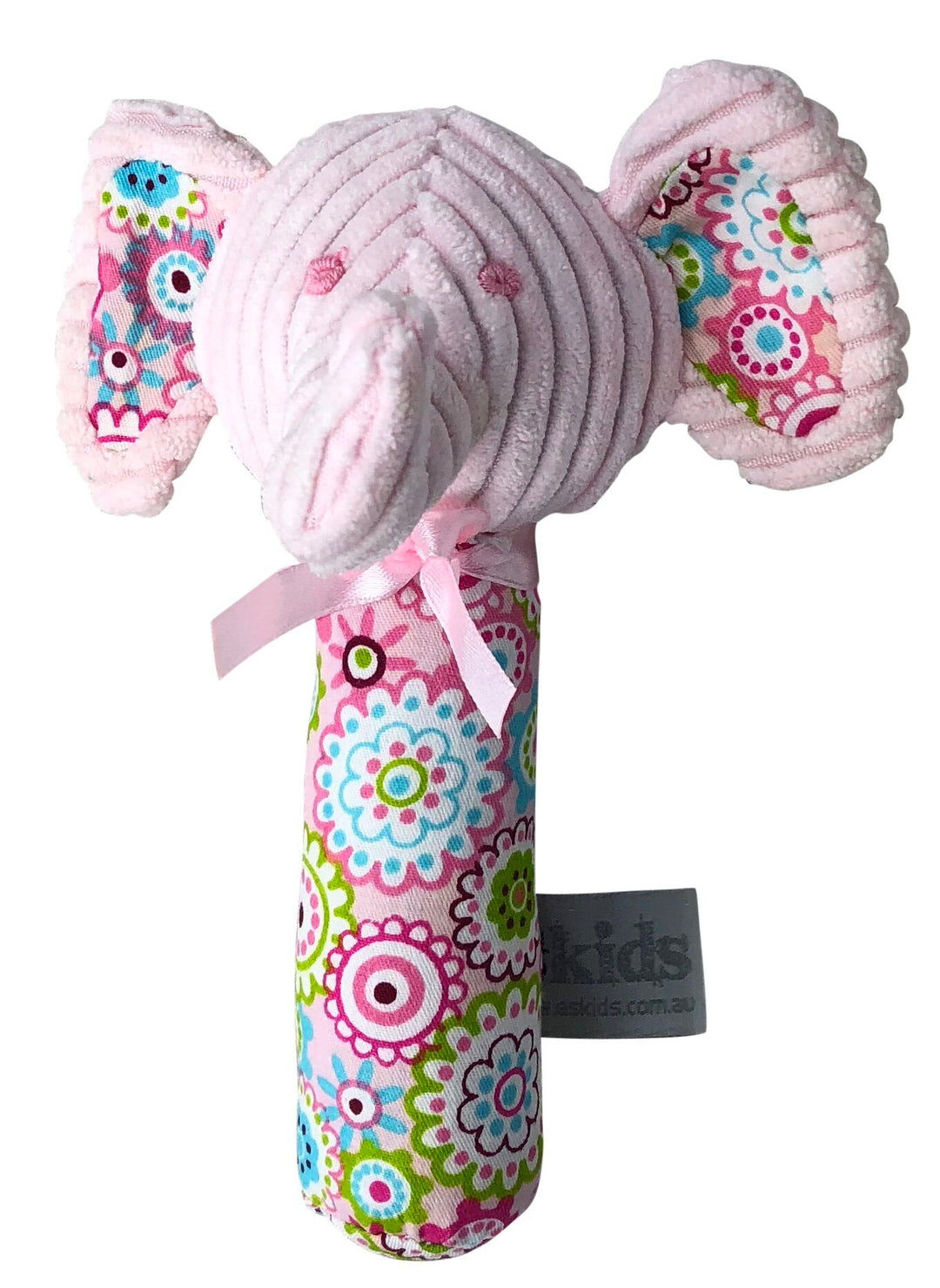 ES Kids Elephant Rattle Stick - Pink