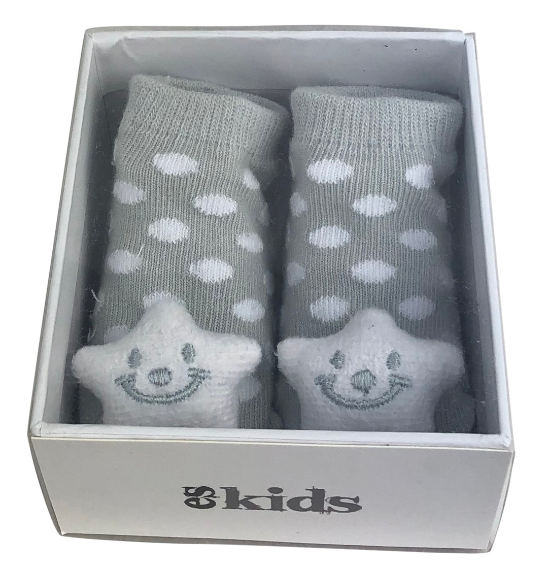 Socks with Rattles - Grey Star
