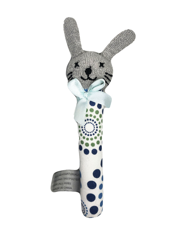 Small Bunny Rattle - Blue/Green