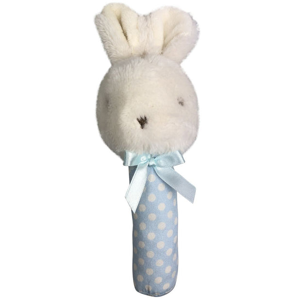 ES Kids Fluffy Bunny Stick Rattle - Blue
