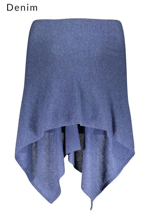 100% Cashmere Classic Topper in colour denim