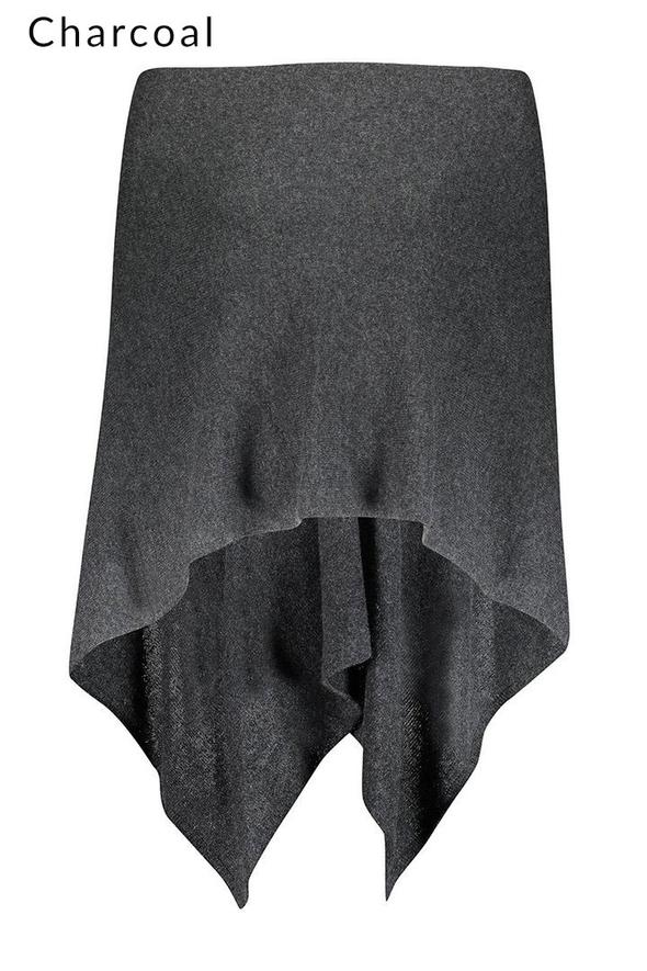 100% Cashmere Classic Topper in colour charcoal