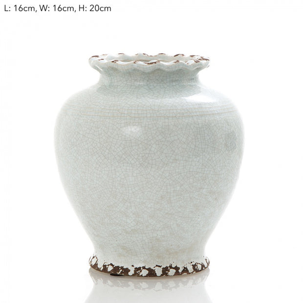 Small Ice Aqua Round Vase