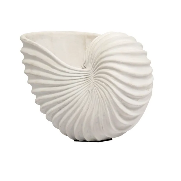 Florabelle Small White Ceramic Nautilus