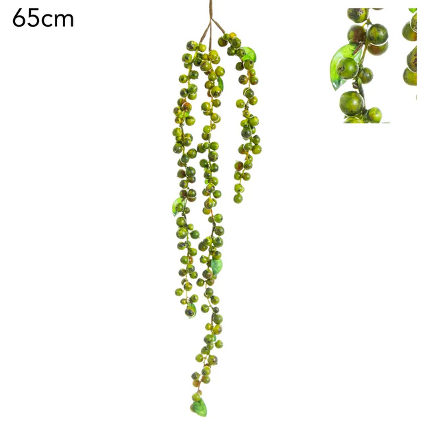 Green Hanging Berry Spray - 65cm