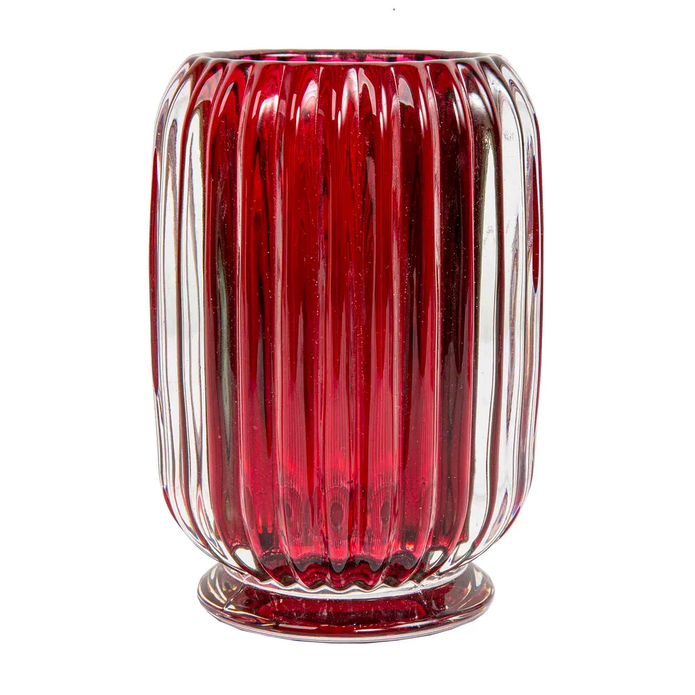 Tall Ridged Tealight Holder - Mulberry