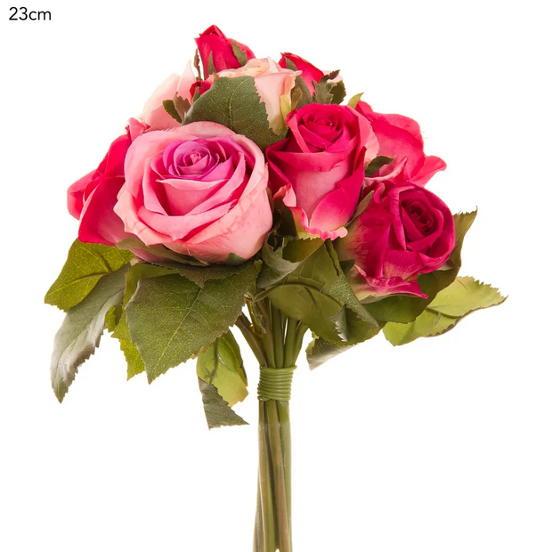 3 Tone Pink Rose Bouquet - 23cm