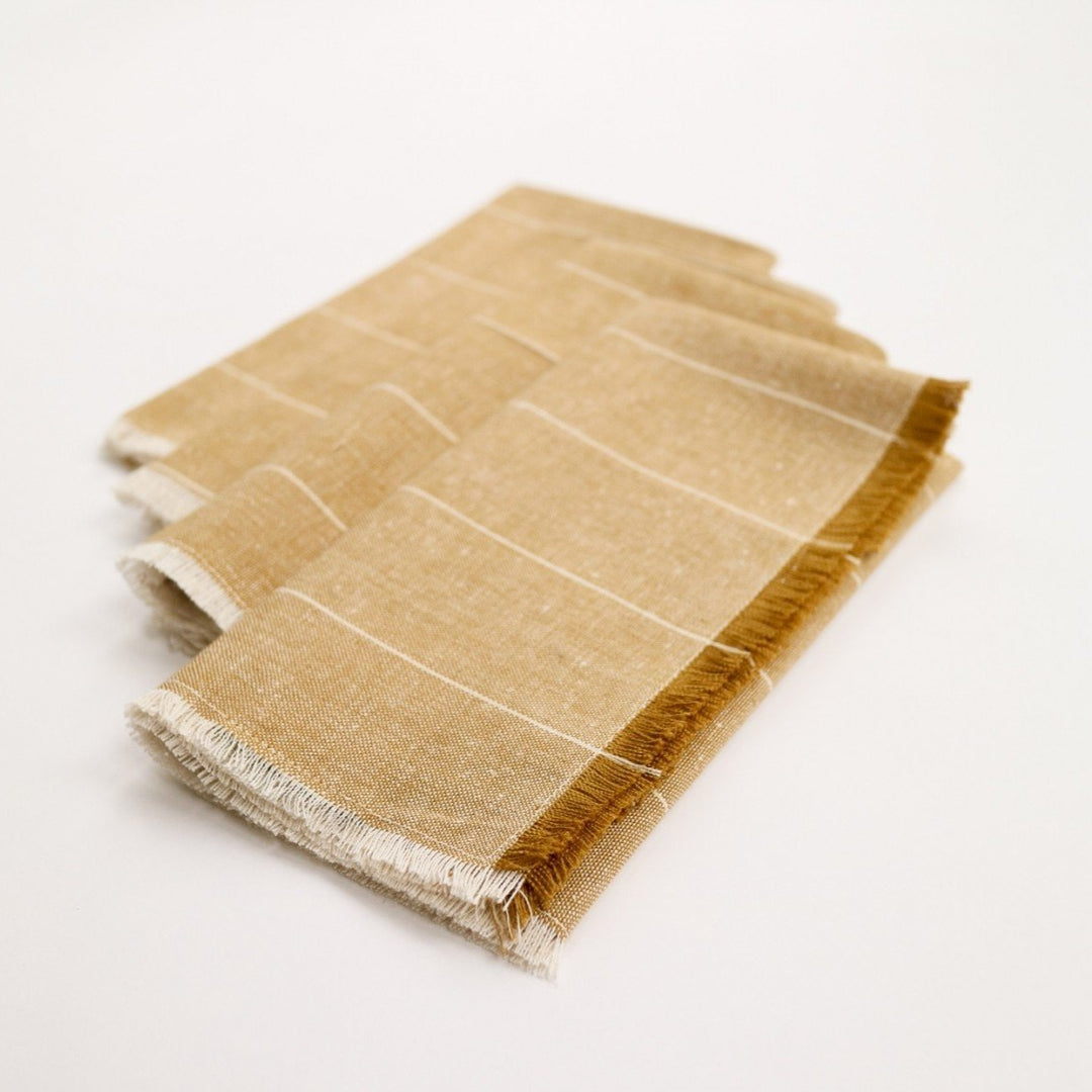Mustard Wild Stripe Napkin - 4 Pack