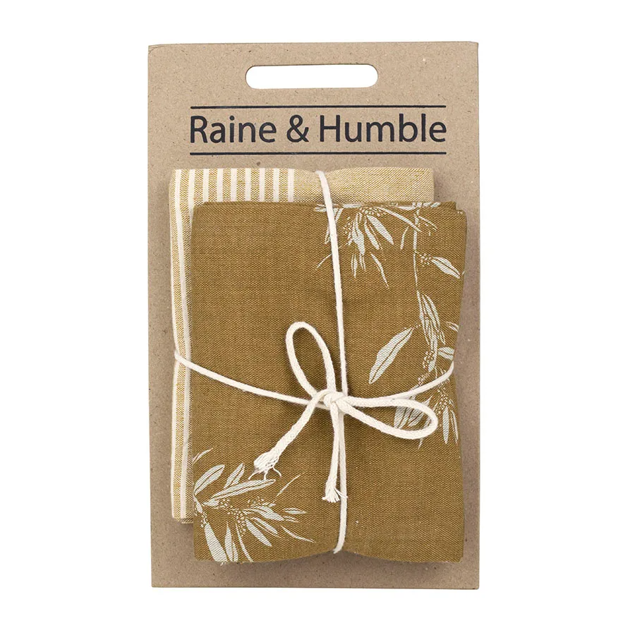 Mustard Olive Grove Tea Towel - Set of 2