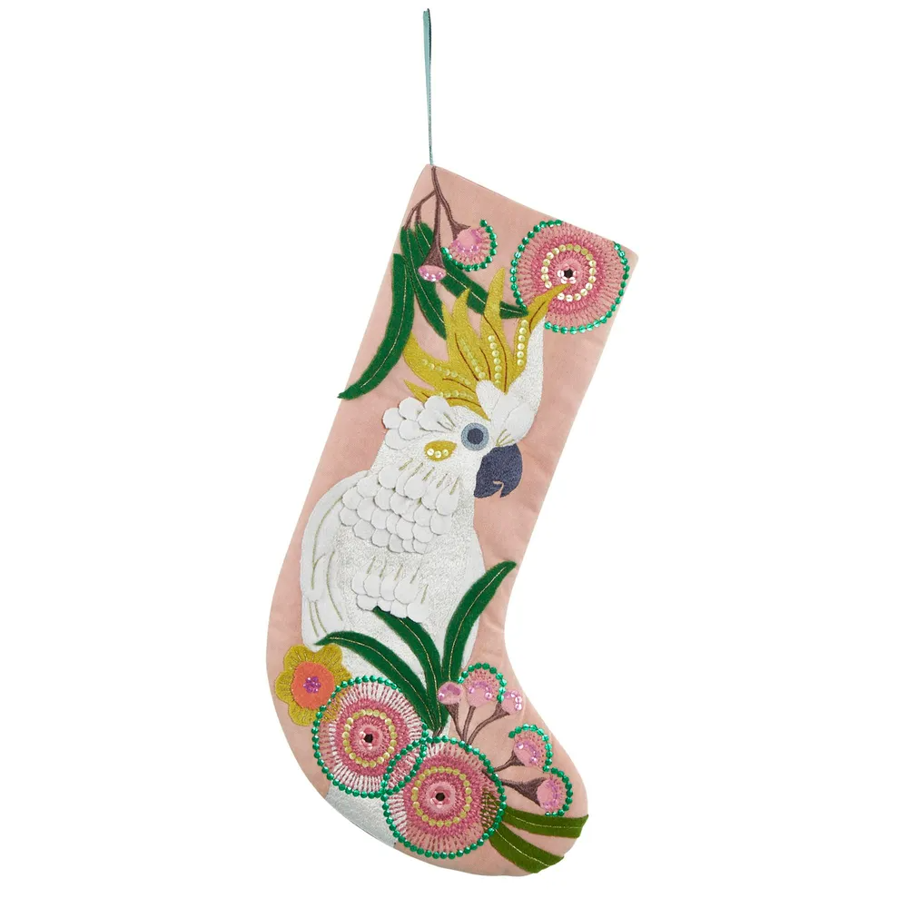 Cockatoo Australian Bird Stocking Salmon Pink