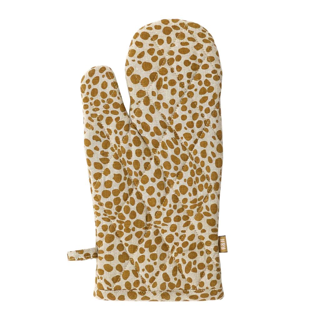 Mustard Animal Print Single Oven Glove