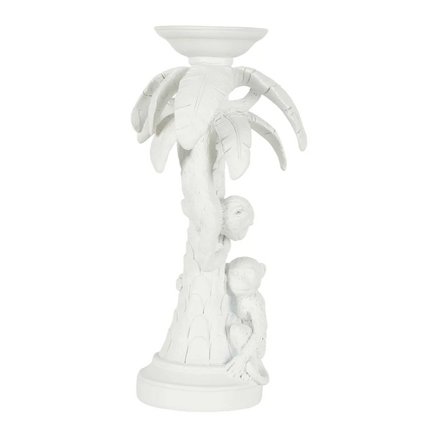 Monkey Candle Stand - White