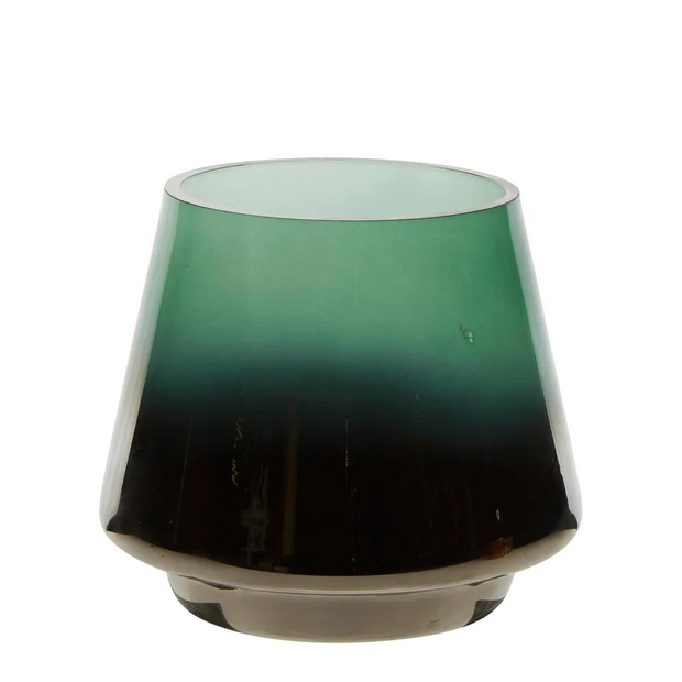 Drop Silvered Glass Tealight - Emerald