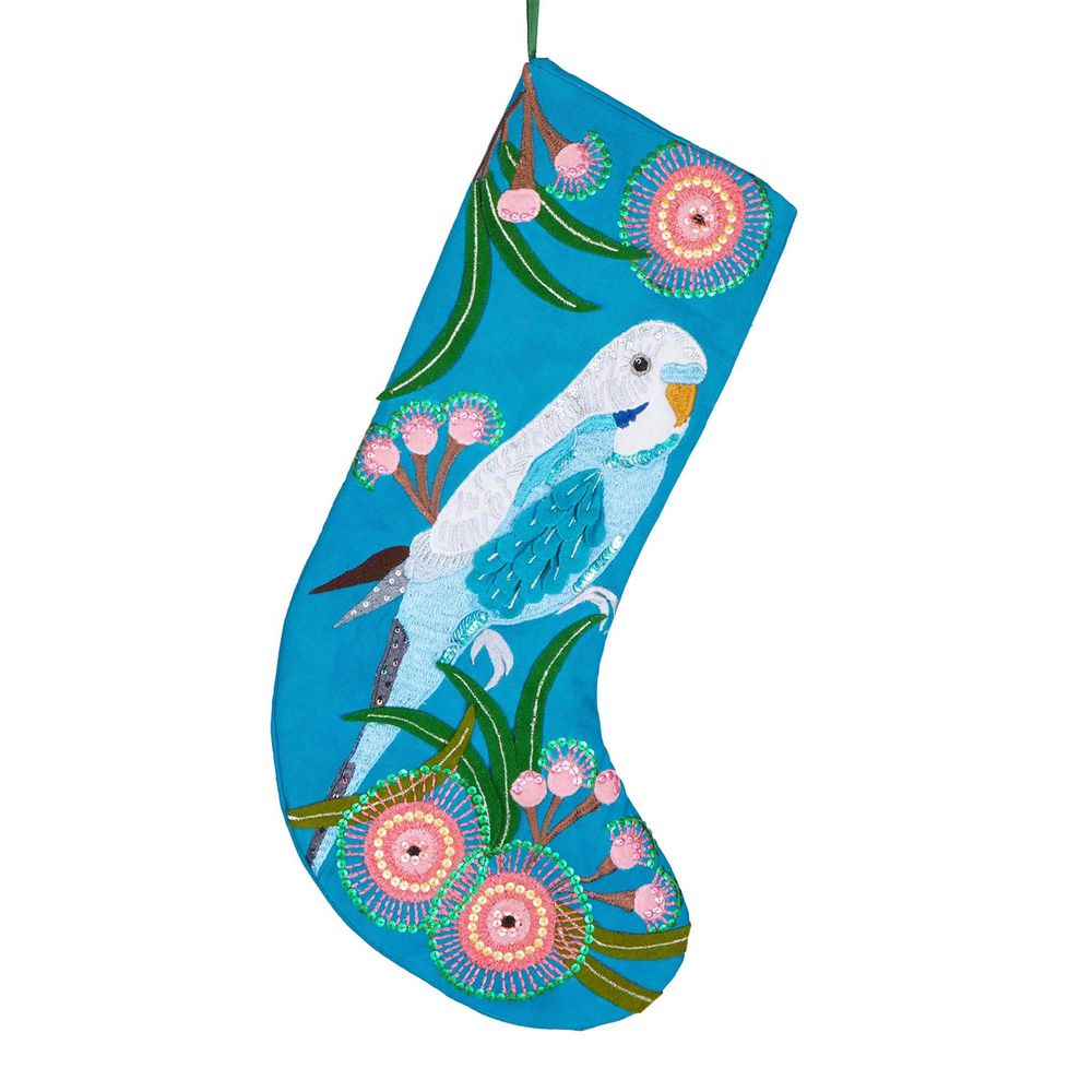 Budgie Australian Bird Stocking Blue