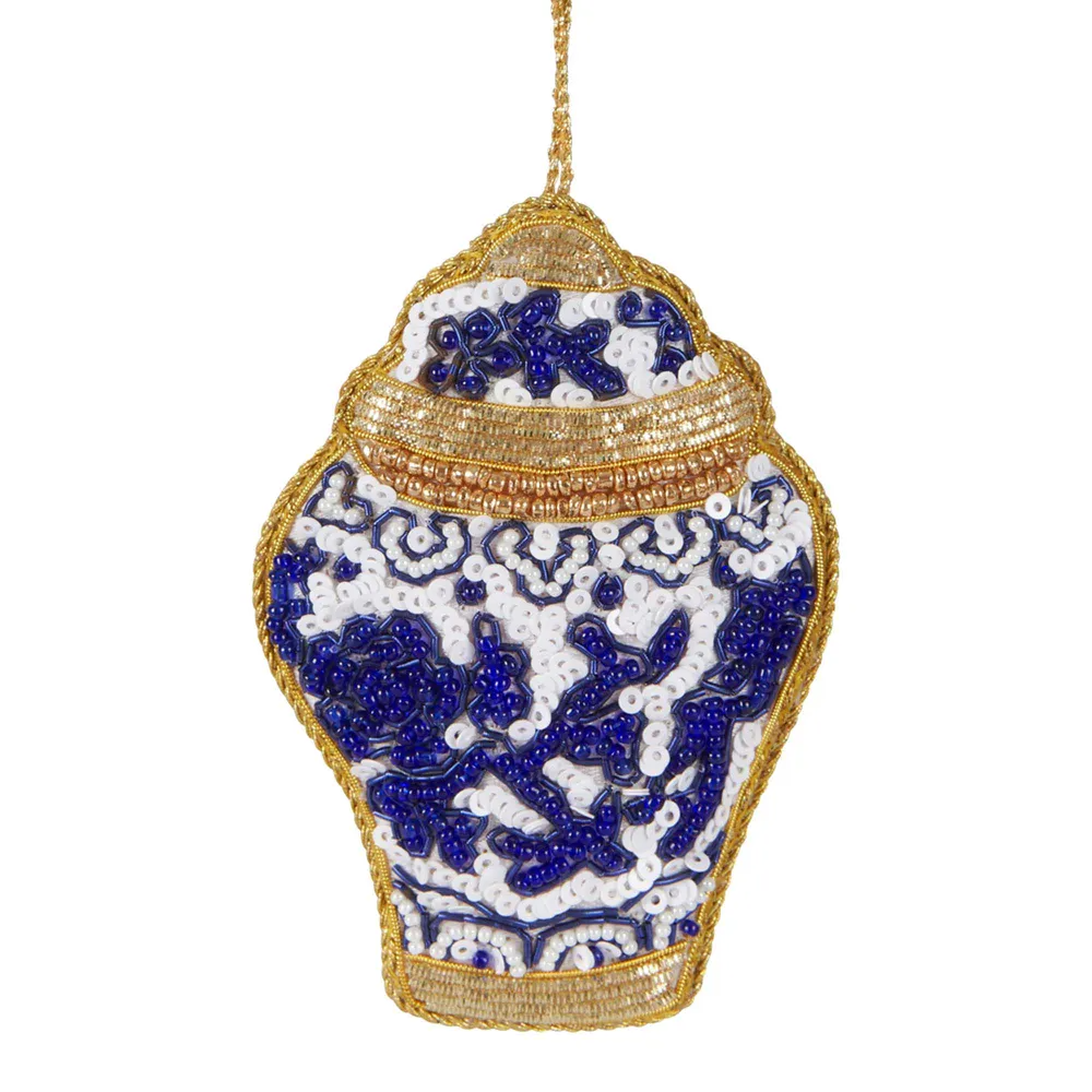 Ming Delight Ginger Jar Sequin Tree Decoration