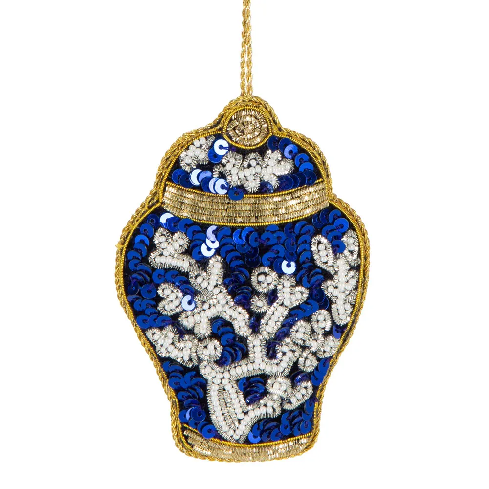 Ming Ming Ginger Jar Sequin Tree Decoration
