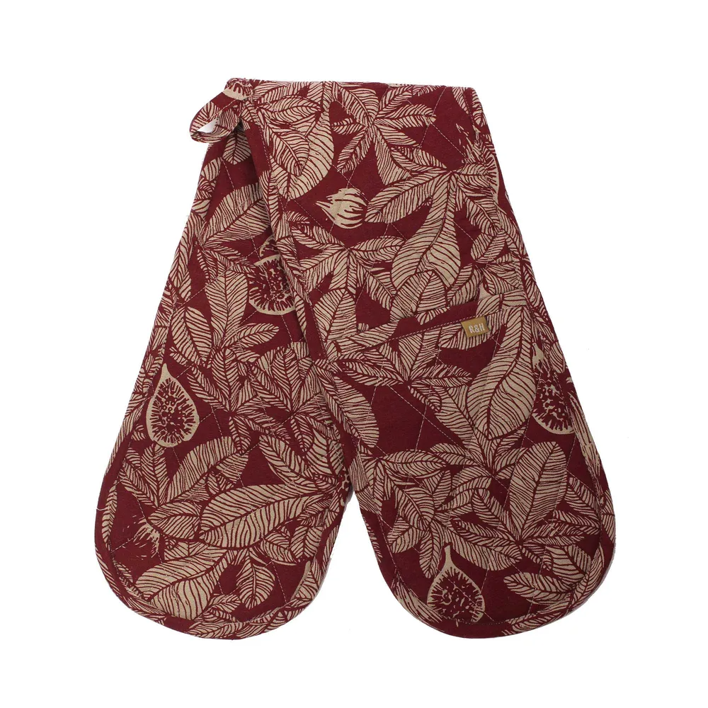 Fig Tree Double Oven Glove - Ruby