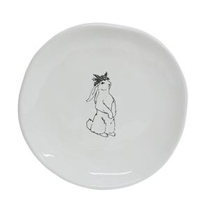 Engraved Small Easter Rabbit Plate by French Country