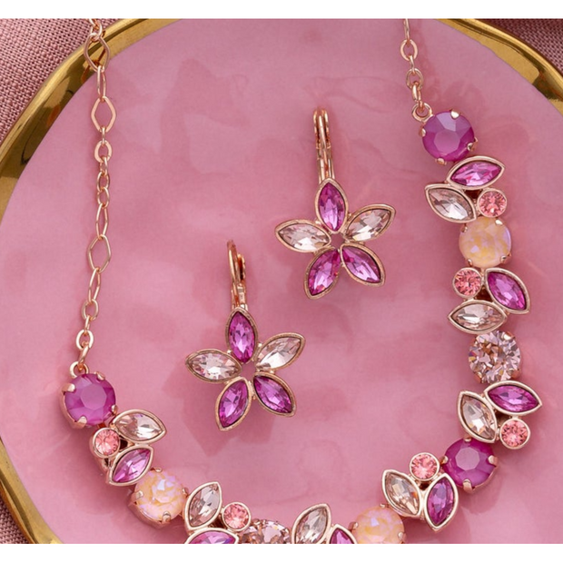 French Attic Lisette Flower Earrings - Pink