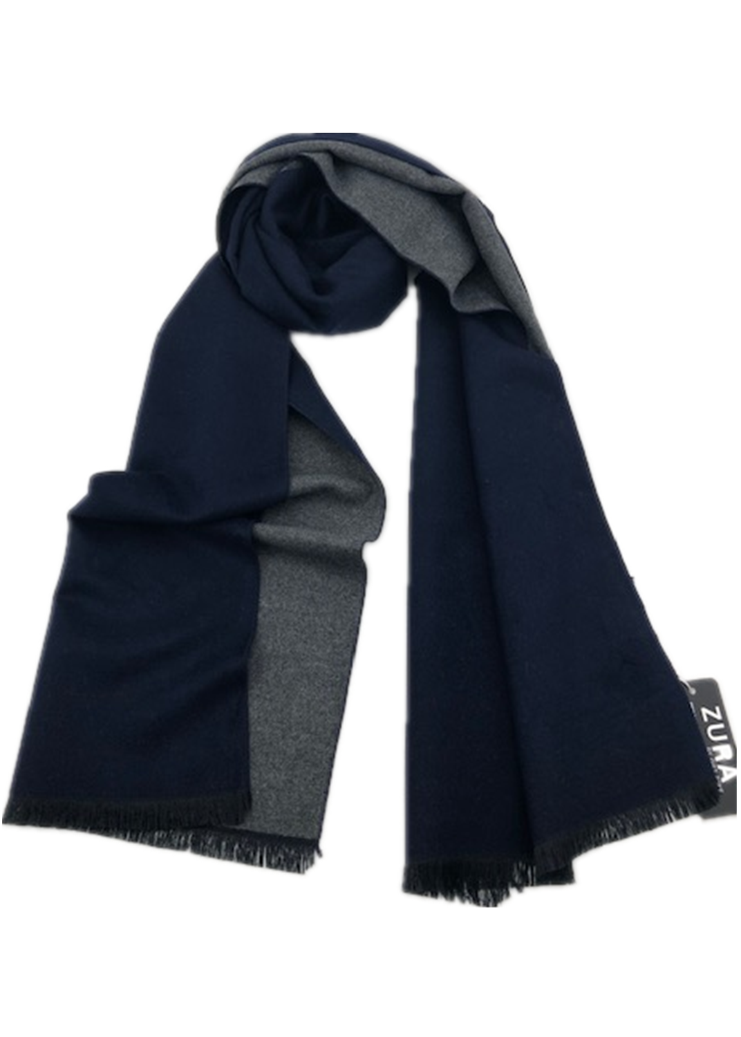 GZ0373A Navy & Grey Double Sided Cashmere Scarf
