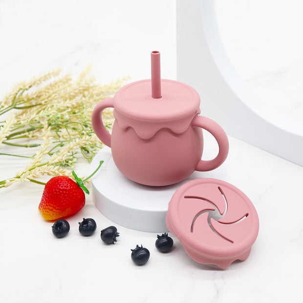Hello Chester Dark Pink Silicone 3-in-1 Honey Pot Cup