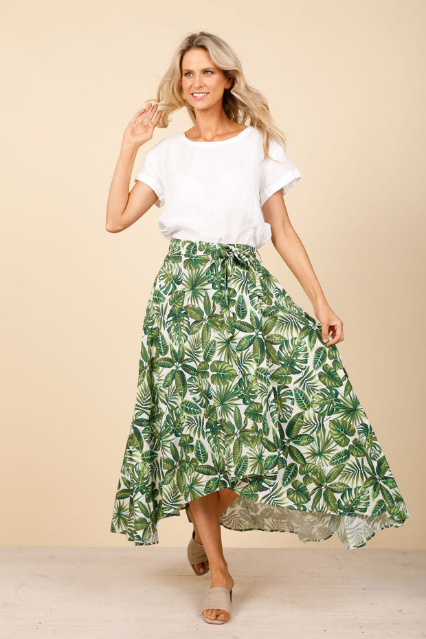 Rialto Wrap Skirt - Palm Print