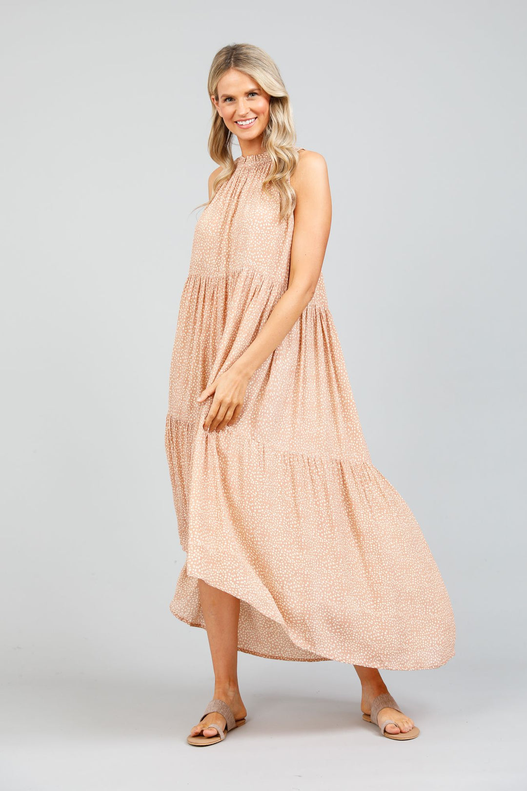 Holiday Margot Dress - Bisque Seaside